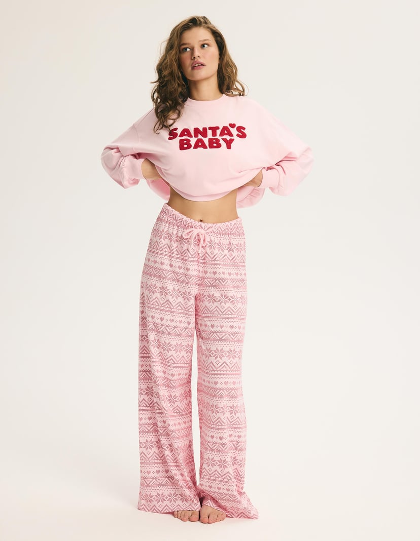 Long Pajamas SUGAR GLAZE Pink with Oversize Top pink 5