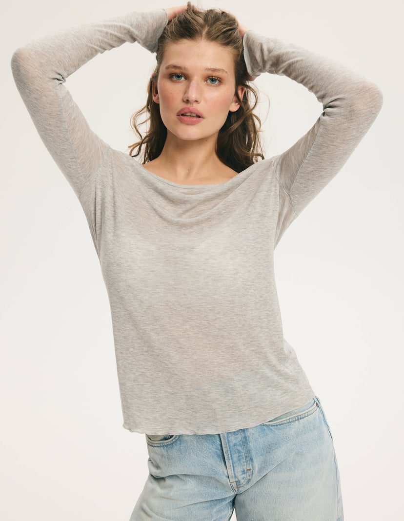 Light Grey CLEAN Blouse with Lyocell and Wool Grey 9