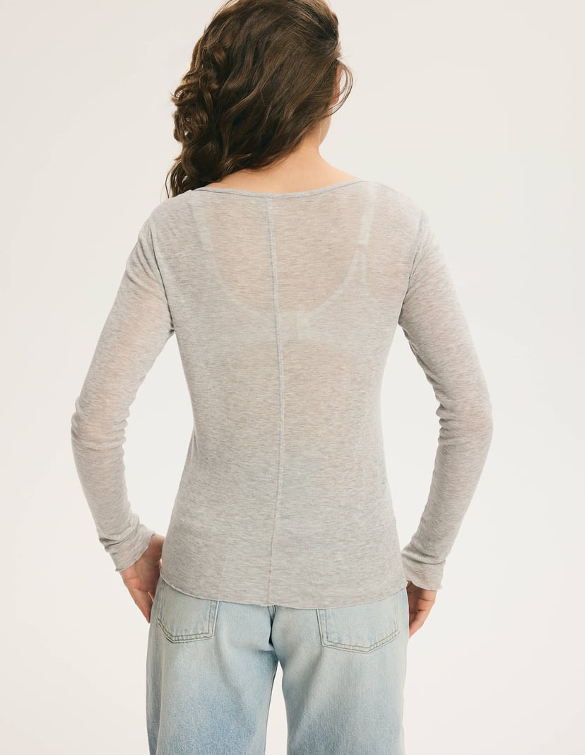 Light Grey CLEAN Blouse with Lyocell and Wool Grey 8