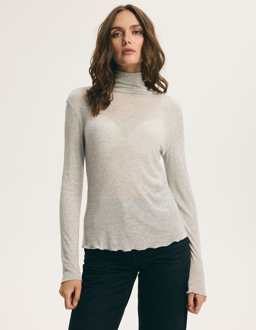 Light Gray Turtleneck CLEAN with Lyocell and Wool Grey 9
