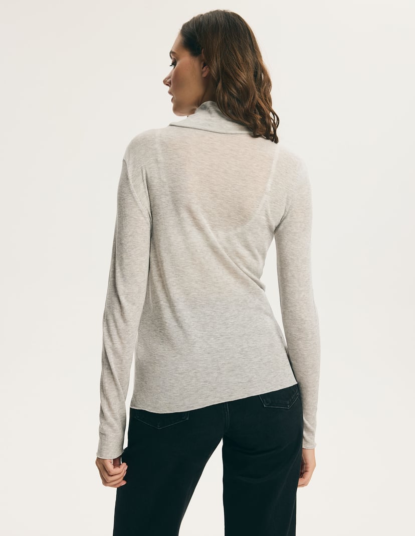 Light Gray Turtleneck CLEAN with Lyocell and Wool Grey 7