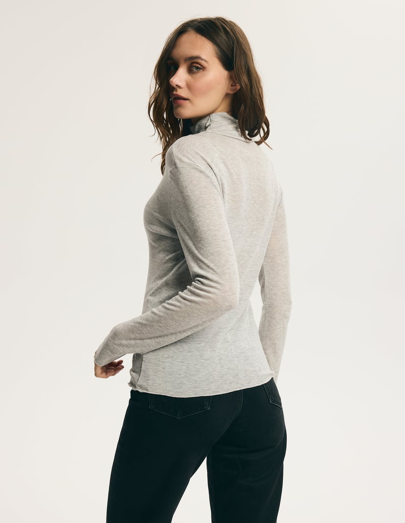 Light Gray Turtleneck CLEAN with Lyocell and Wool Grey 8