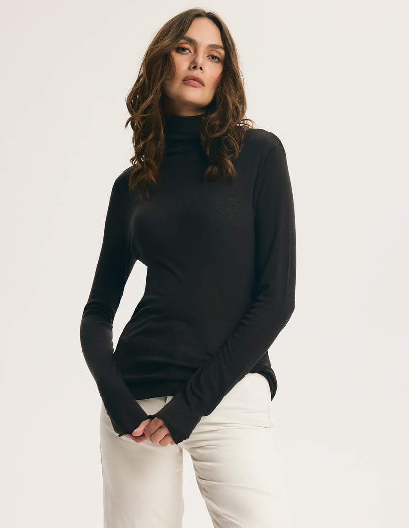Brown Turtleneck CLEAN with Lyocell and Wool brown 1