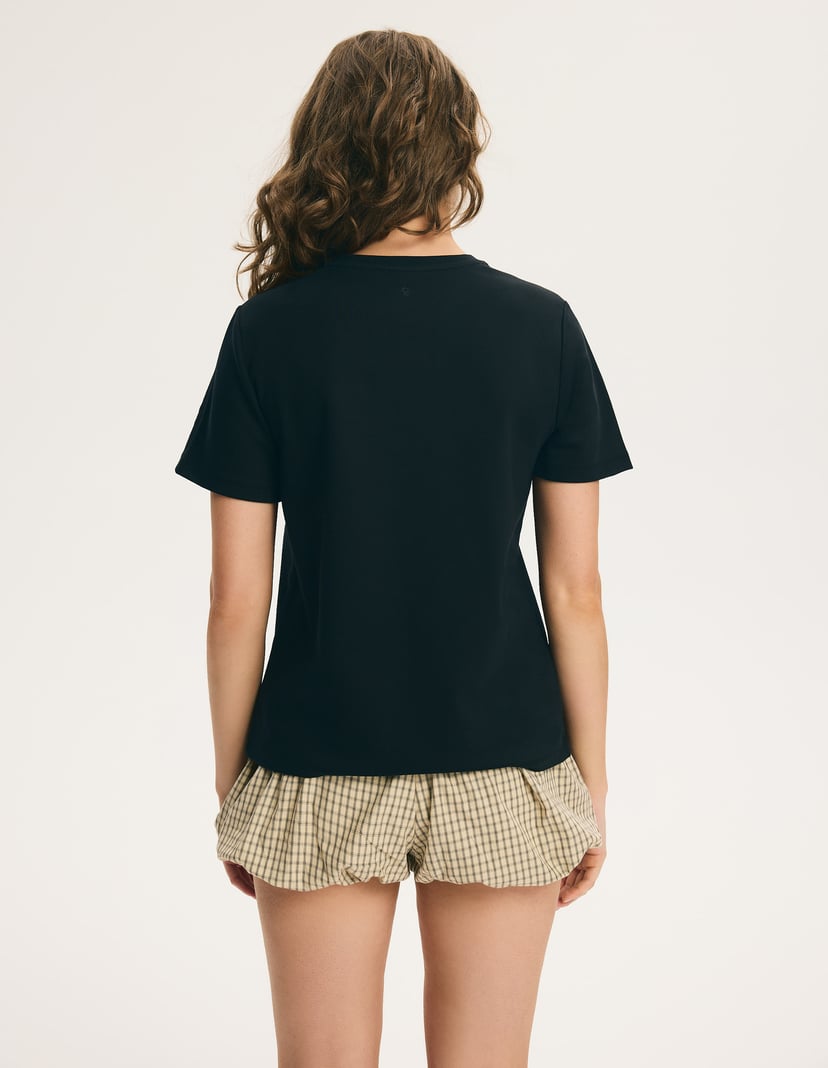 Black TRUEBASIC T-Shirt in Interlock Knit Black 5
