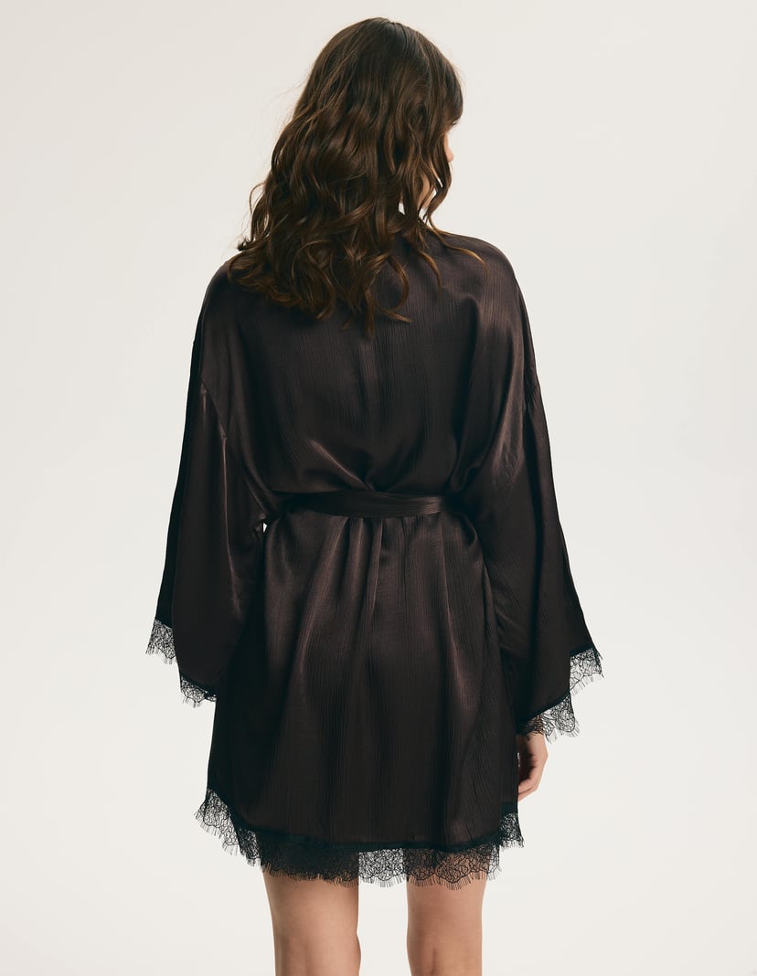 Margot Premium Crinkled Satin Robe brown 6