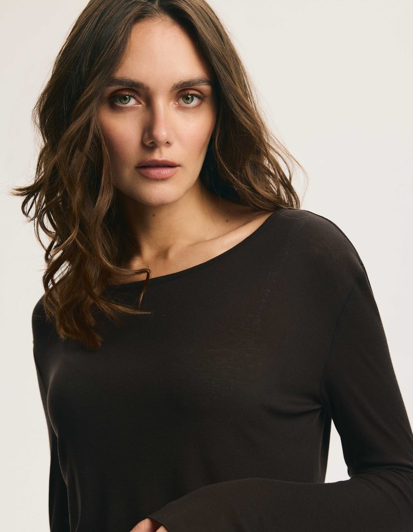 Dark Brown Blouse CLEAN with Lyocell and Wool brown 2