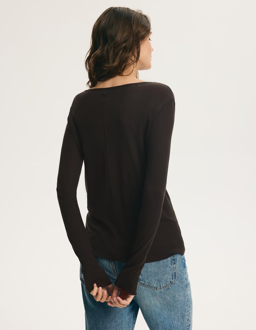 Dark Brown Blouse CLEAN with Lyocell and Wool brown 4