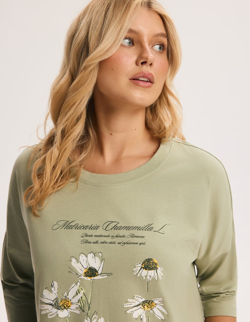 Nightgown GINA Green Midi with Side Slits Green 3