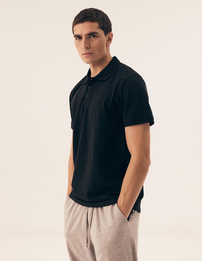 T-shirt polo Mile Black 3