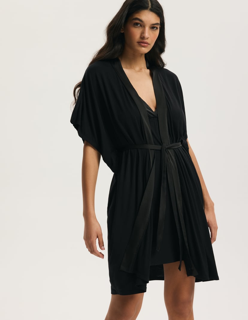 Bademantel Onyx Schwarz 1