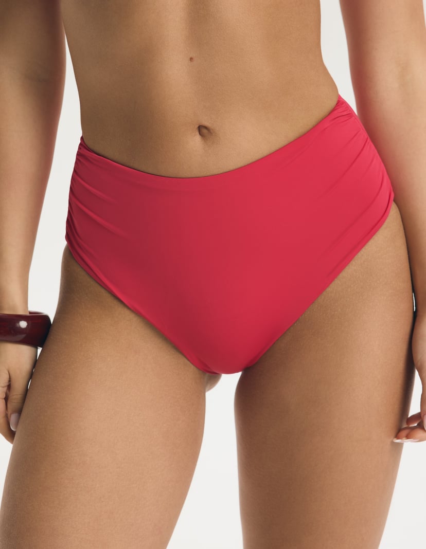 High-Waisted Bikini Bottom Base pink 4