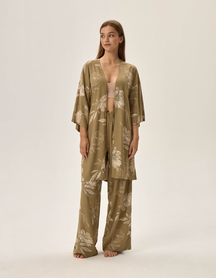 Szlafrok Fleur Green 1