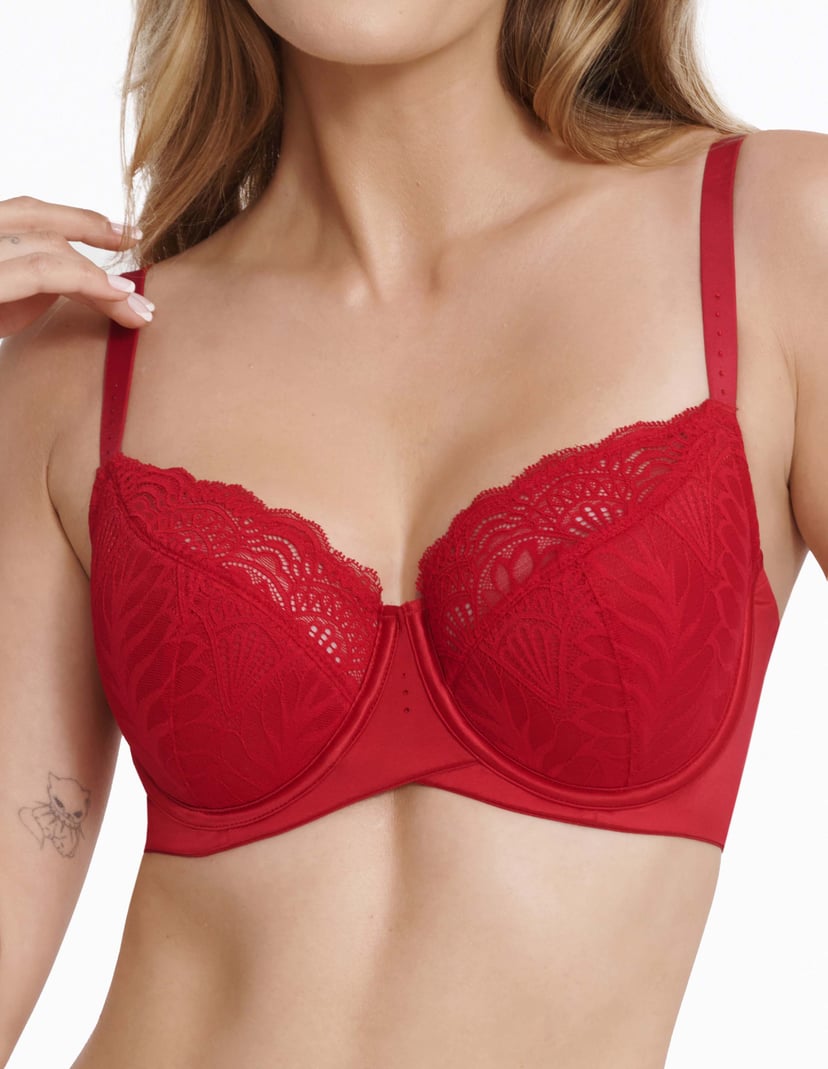 Semi-padded bra Isabelle Red 3