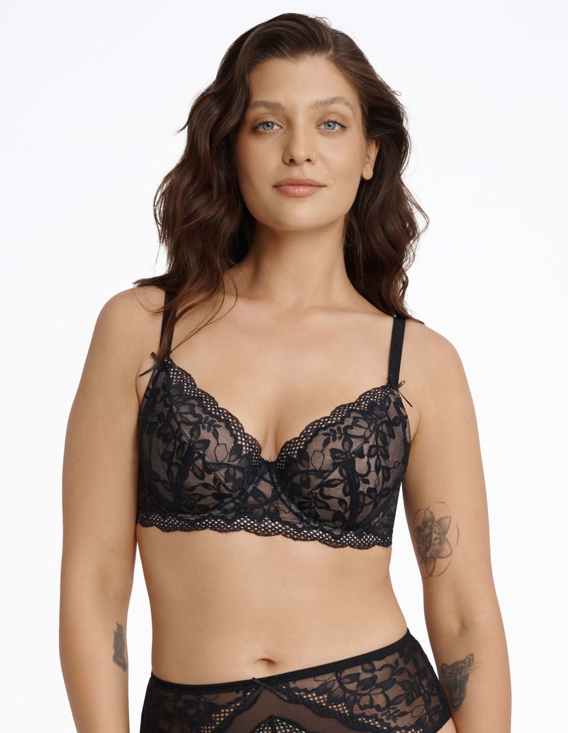 Semi-padded bra Klara black and gold 1