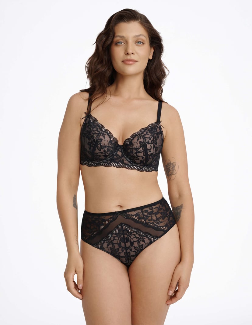 Semi-padded bra Klara black and gold 5