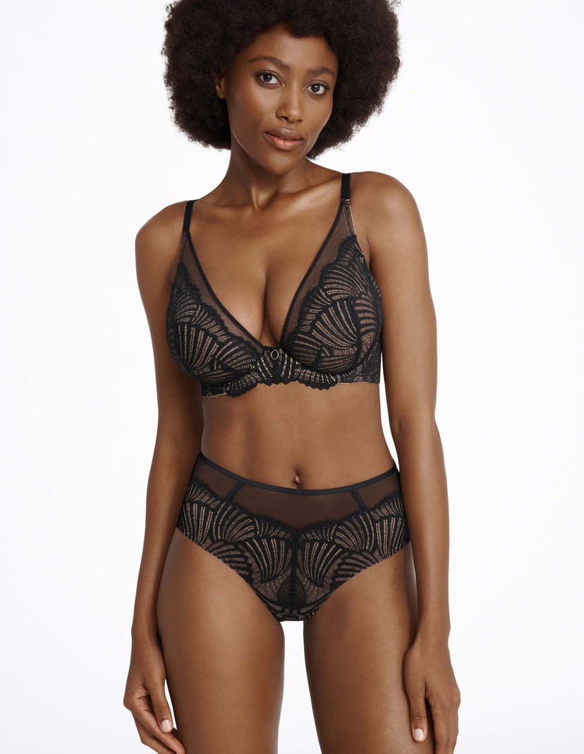 High-waisted briefs Inspire black and gold 1