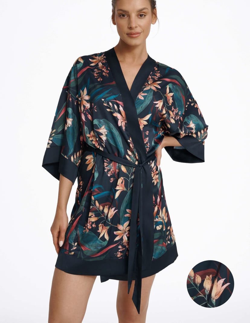 Morgenmantel Magnet Navy-Blau 1