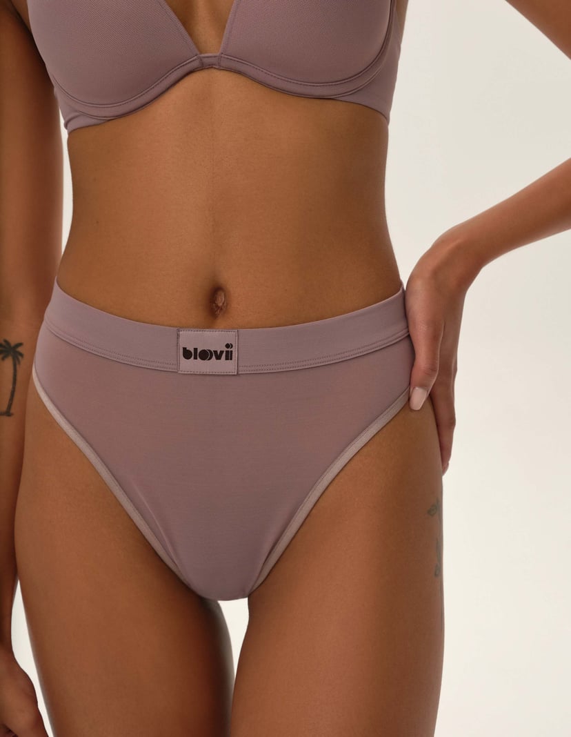 Majtki z wysokim stanem Bloovii Oui brązowy 2