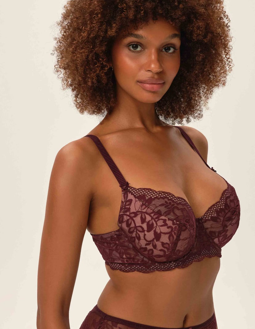 Semi-padded bra Klara maroon 1