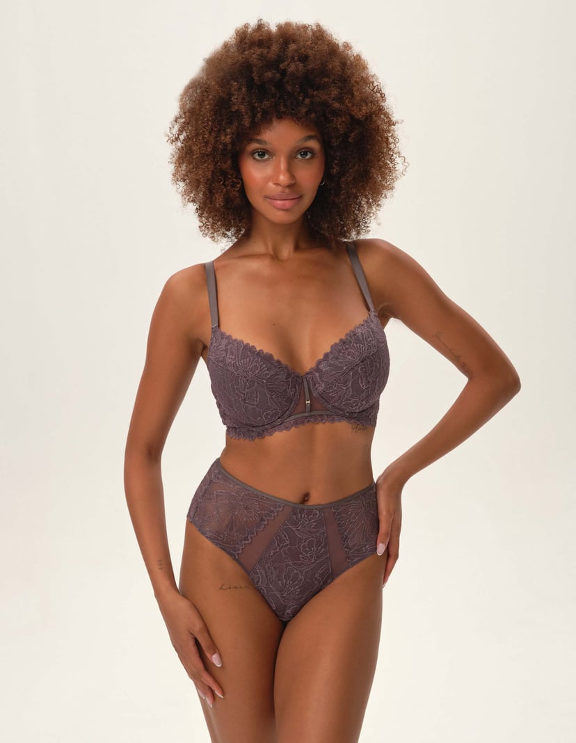 High-waisted panties Idylla Grey 1