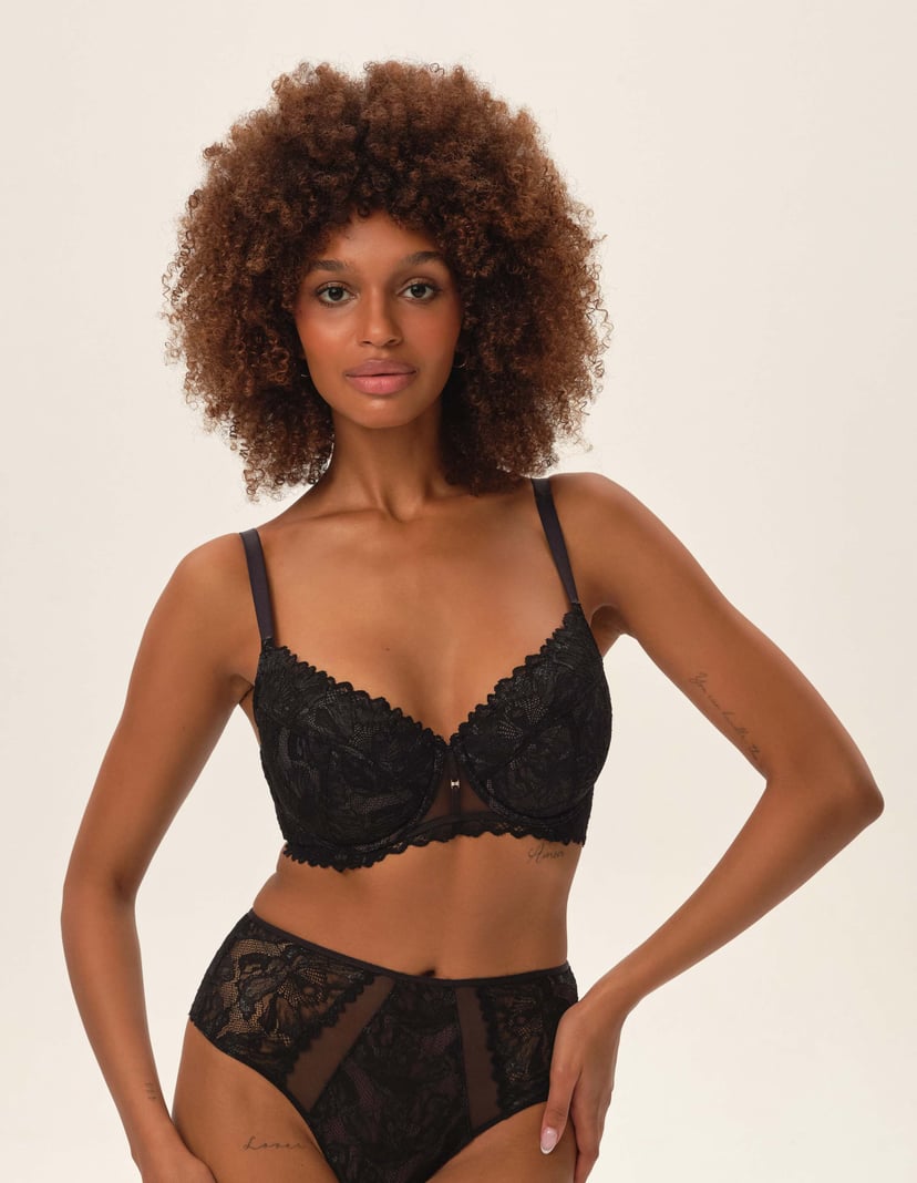 High-waisted panties Idylla Black 1