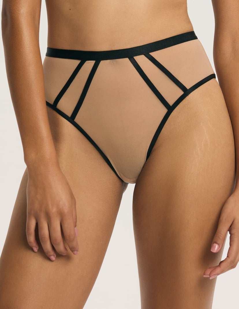 Majtki z wysokim stanem Glam Black 2