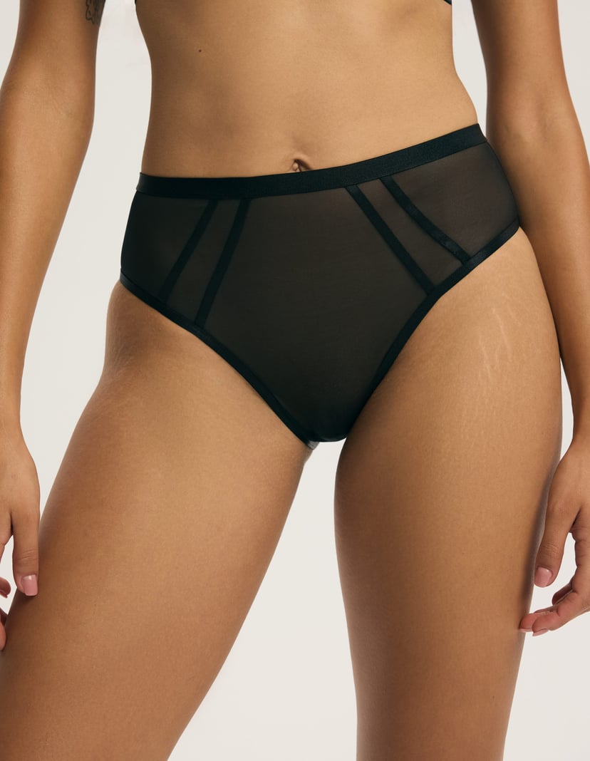 Majtki z wysokim stanem Glam Black 2