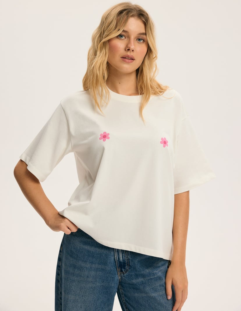 Koszulka Pink Bloom cream 6