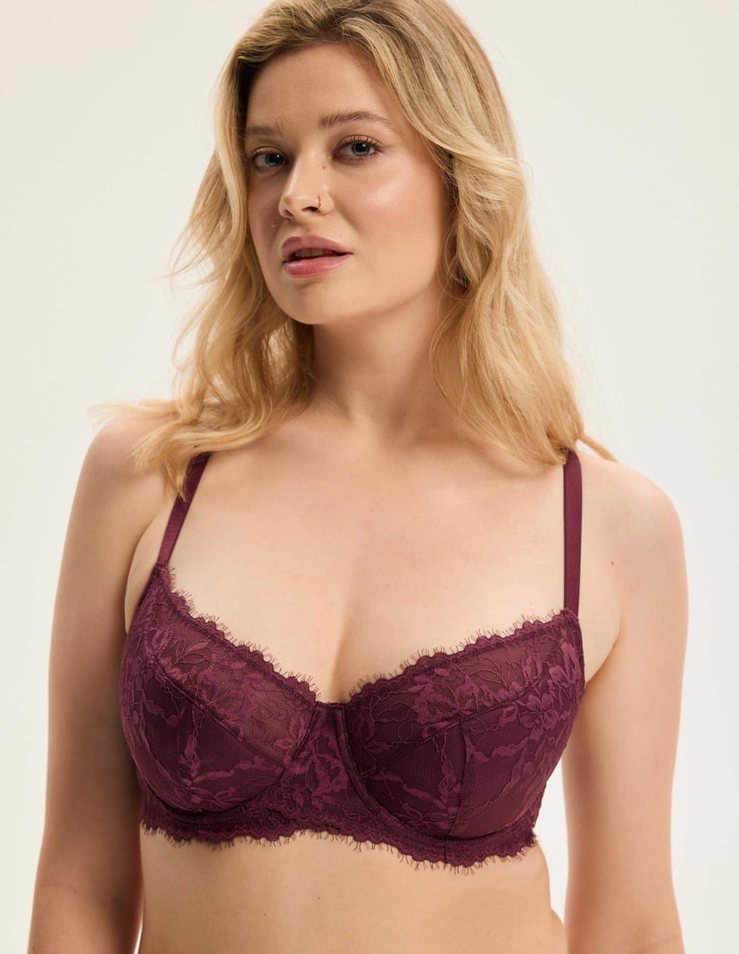 Semi-padded bra Cloe maroon 1