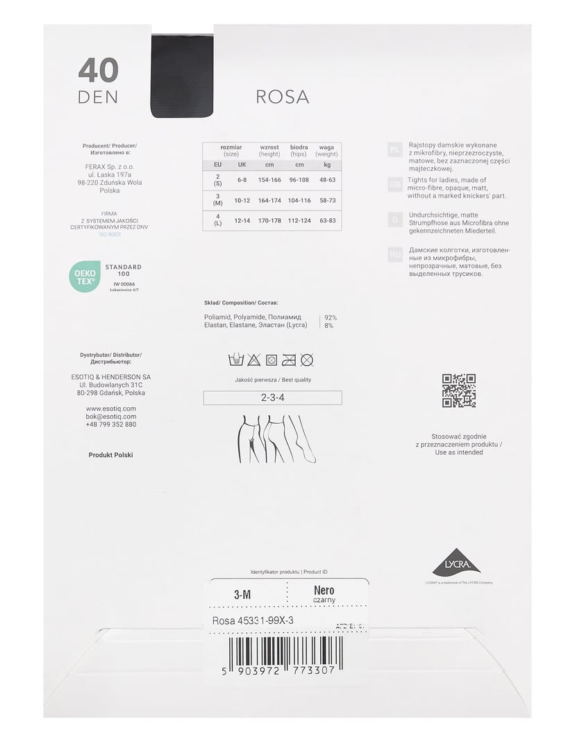 Rajstopy Joanna Krupa Rosa 40 DEN Black 3