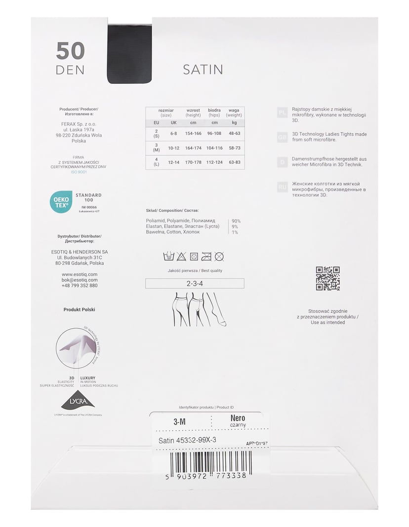 Rajstopy Joanna Krupa Satin 50 DEN Black 3