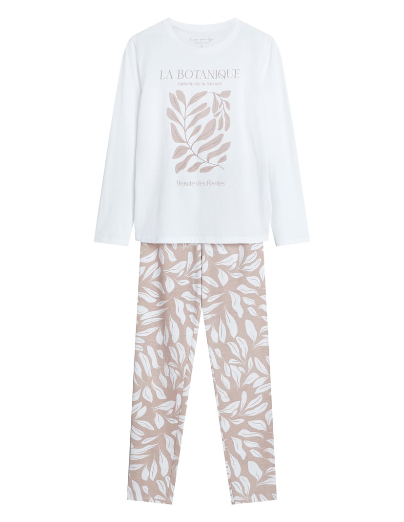 Piżama Dextra kremowy 7