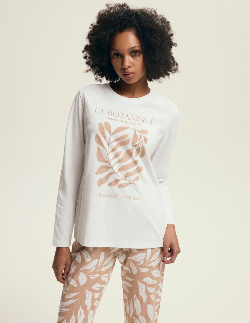 Piżama Dextra kremowy 1