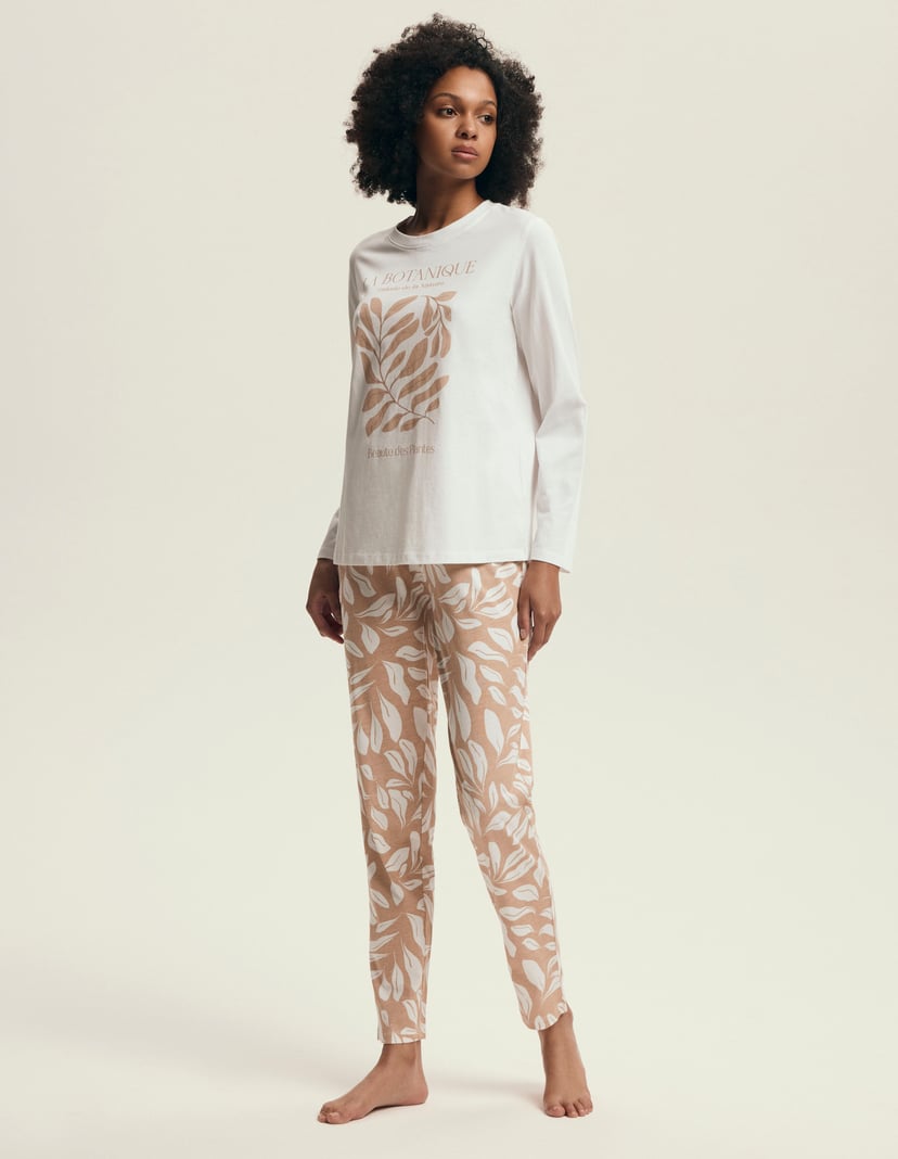 Piżama Dextra kremowy 5