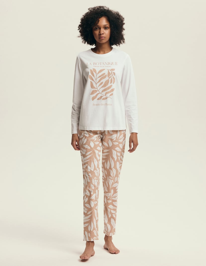 Piżama Dextra kremowy 6