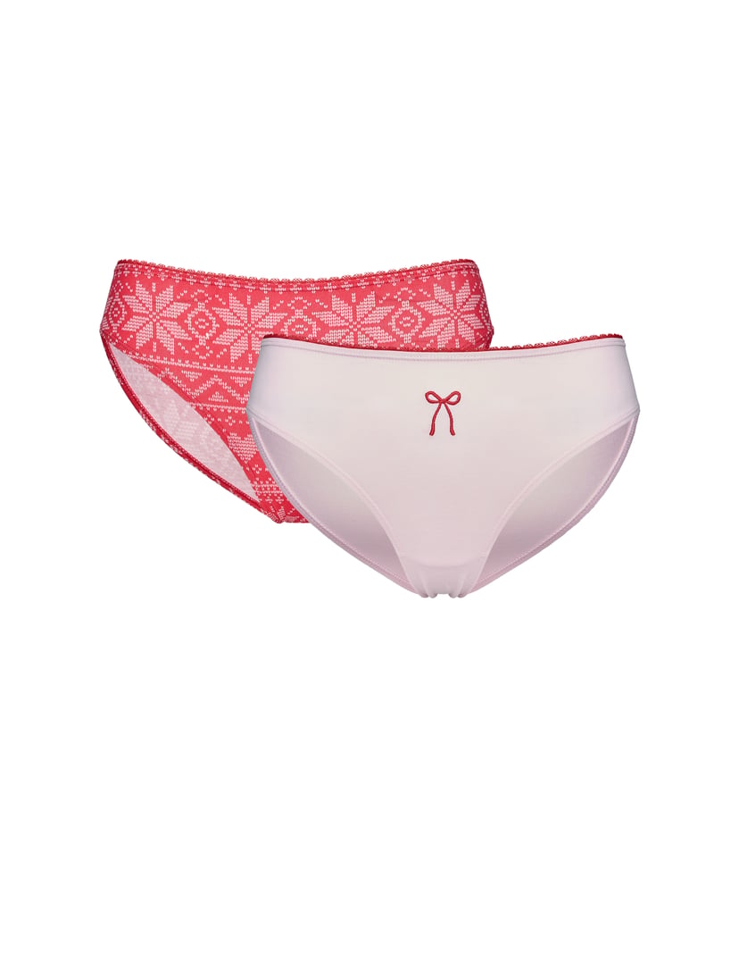 Hygge Moments Panties in a Two-Pack with Cotton and Festive Detail Multi 9