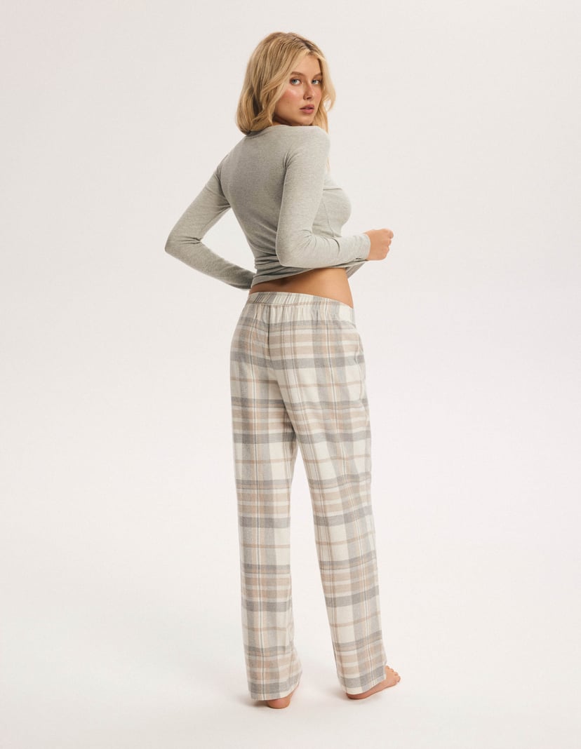 Midreams Plaid Pajama Pants cream 4