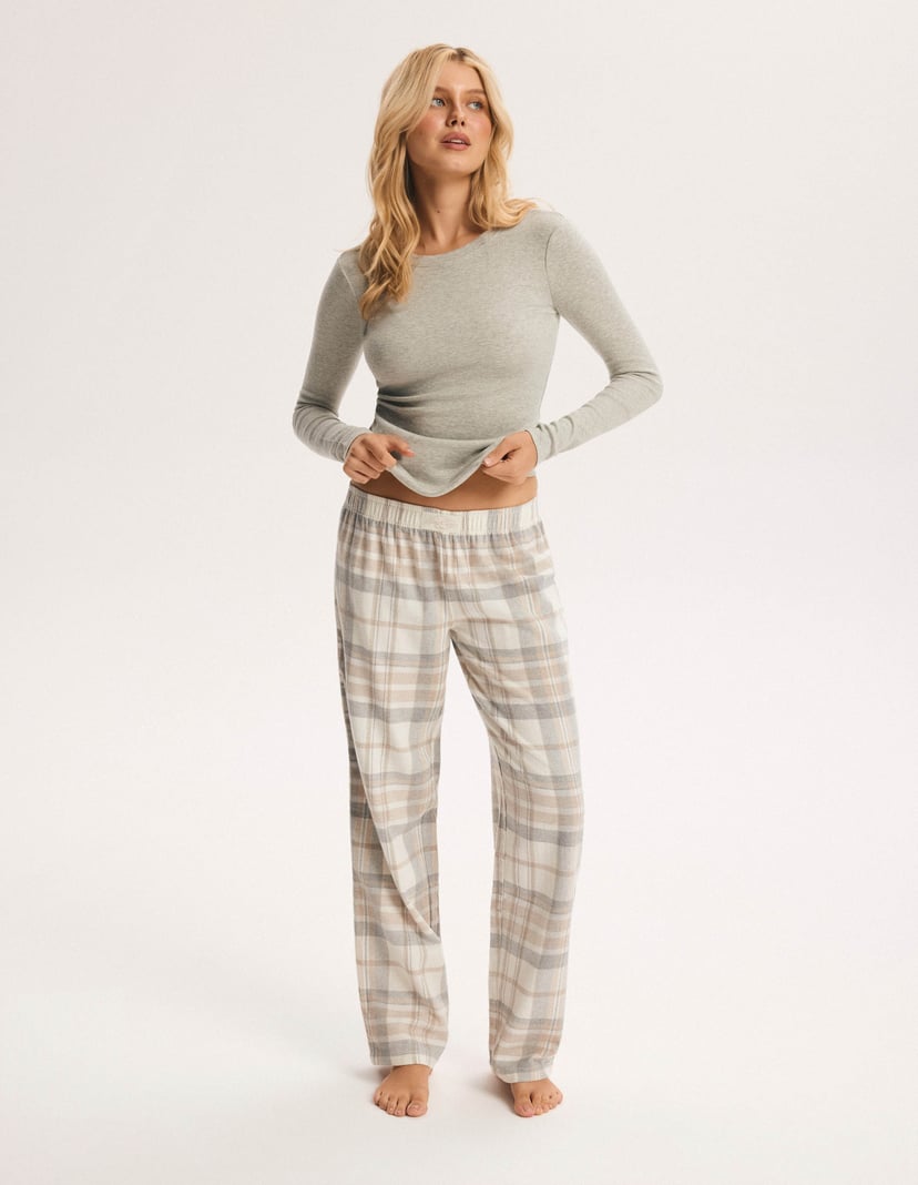 Midreams Plaid Pajama Pants cream 5