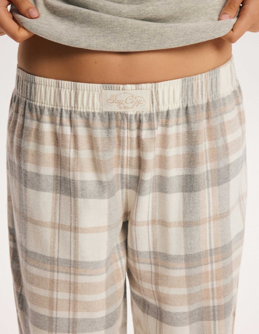 Midreams Plaid Pajama Pants cream 2