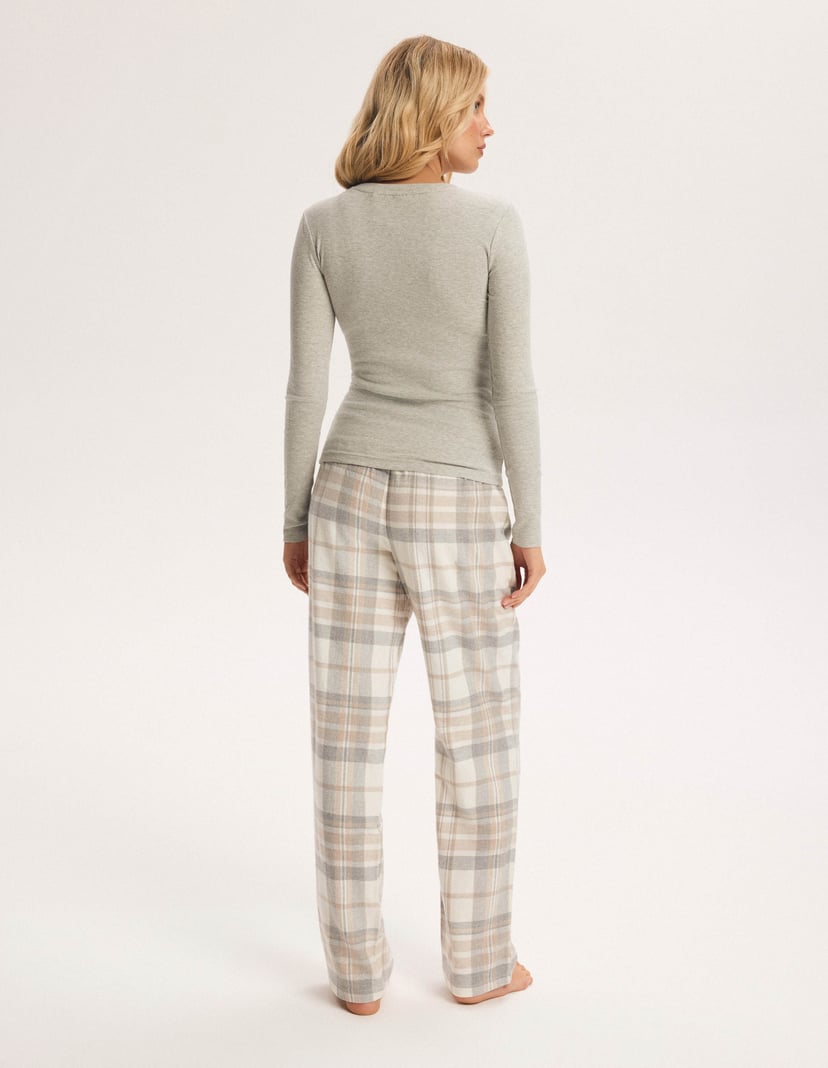 Midreams Plaid Pajama Pants cream 3