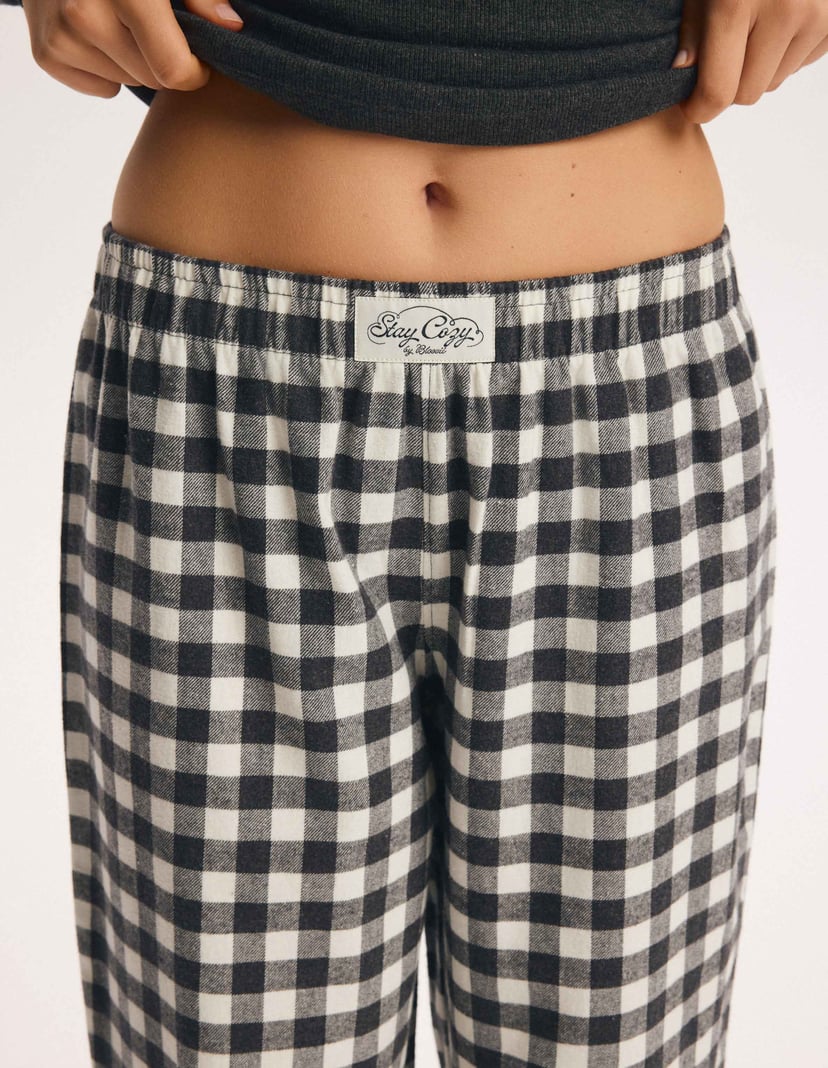 Soft Routine Plaid Pajama Pants Grey 2