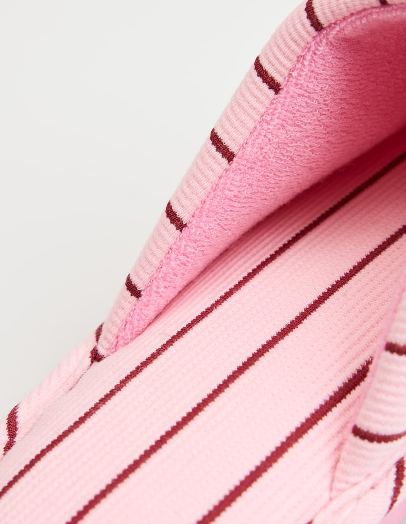 Candy Flip Striped Ribbed Knit Slippers pink 2