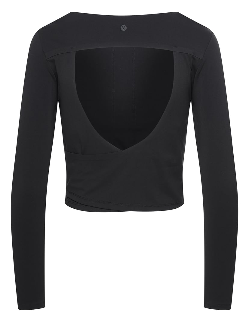 Bare Back Sports Top with Back Cutout Black 8