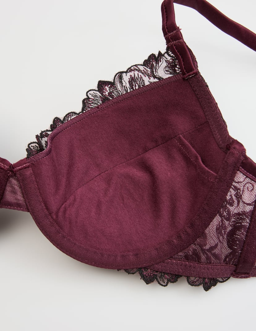Push-Up Bra MELODIE with Embroidered Cups maroon 8