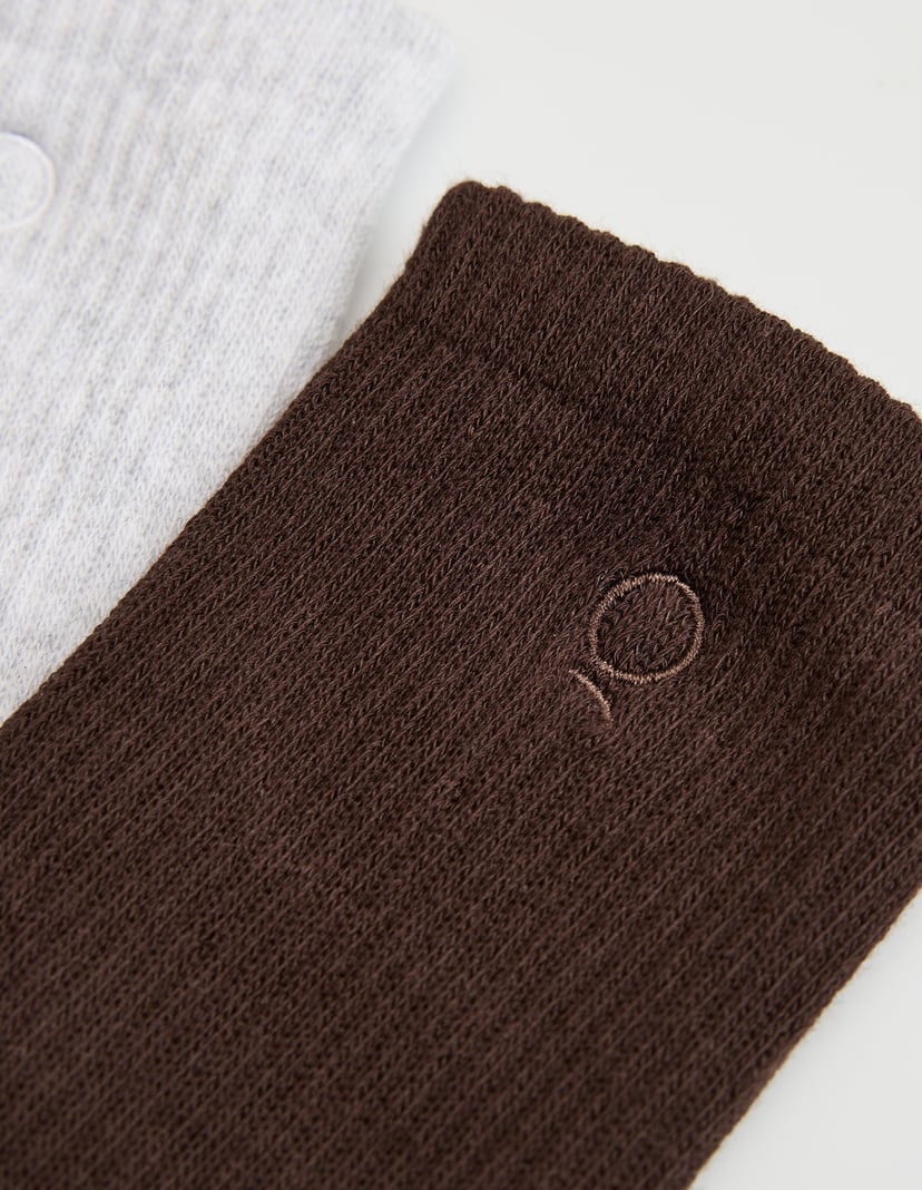 Two-Pack of ANKLE SQUAD Sports Socks with Antibacterial Properties brown 2