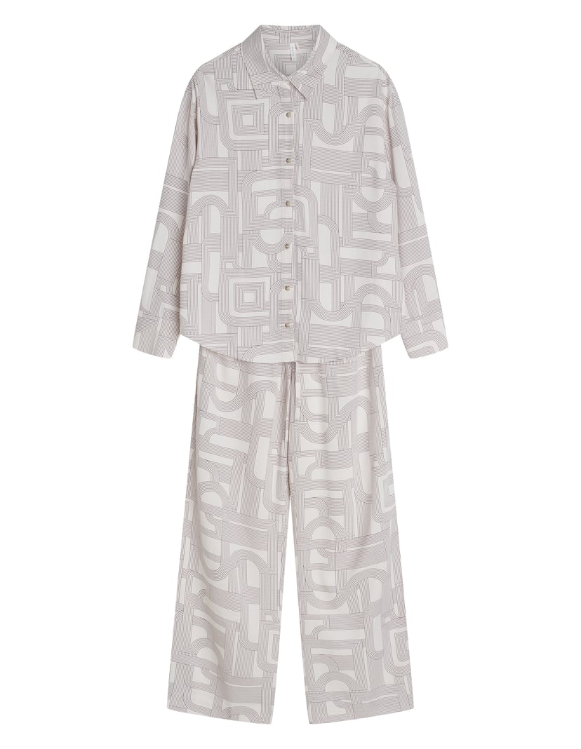 Long Pajamas Mosaic Beige 8