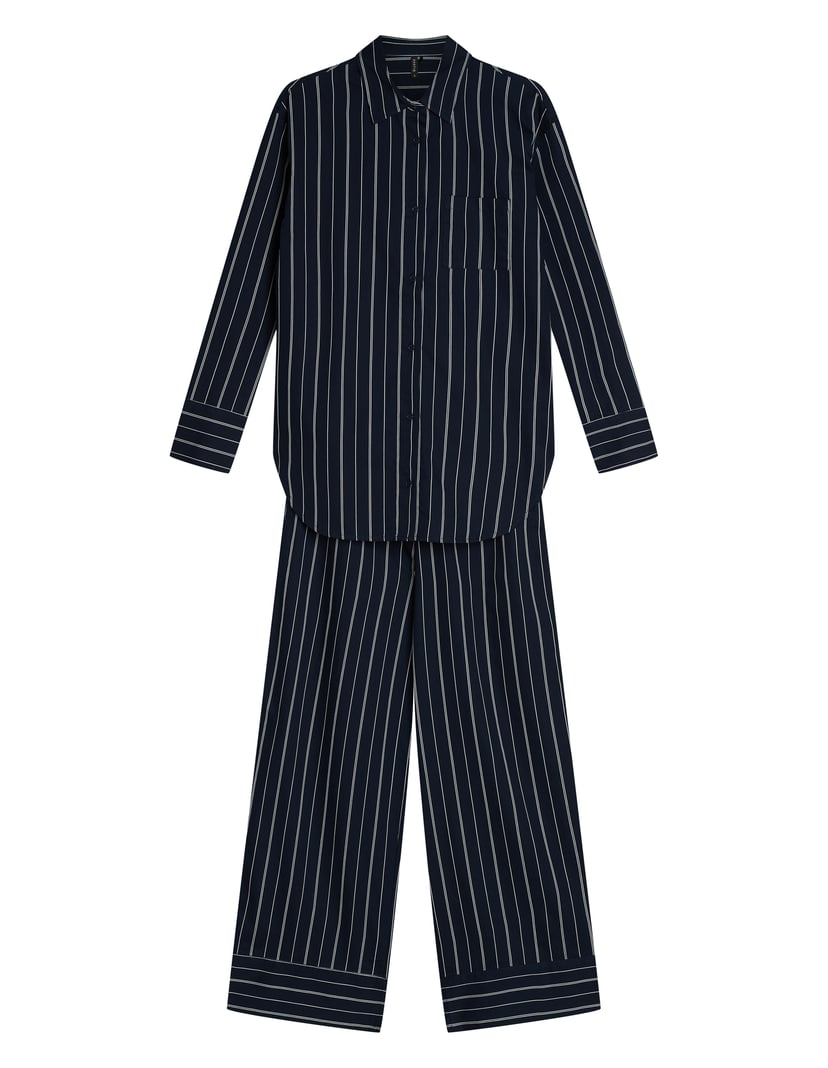 Stellar Premium Long Pajamas in Striped Cotton navy 10