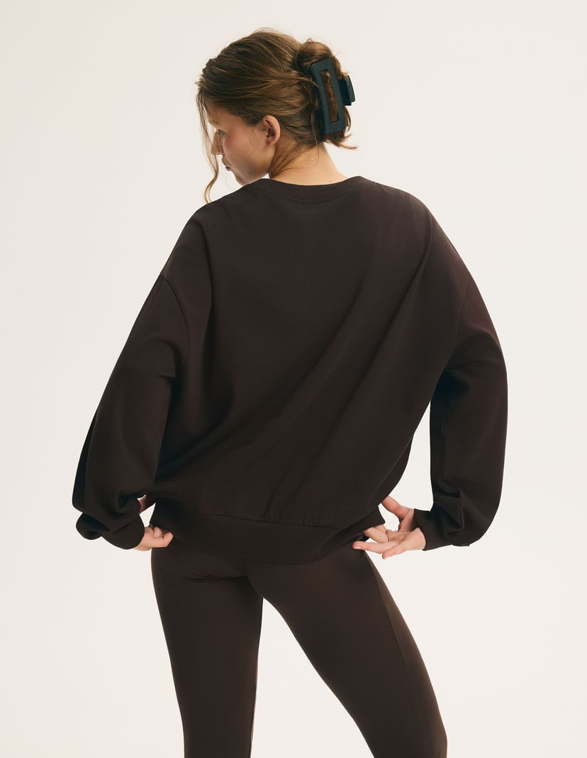 Oversize Sweatshirt COFORT MODE with Decorative Inscription brown 9