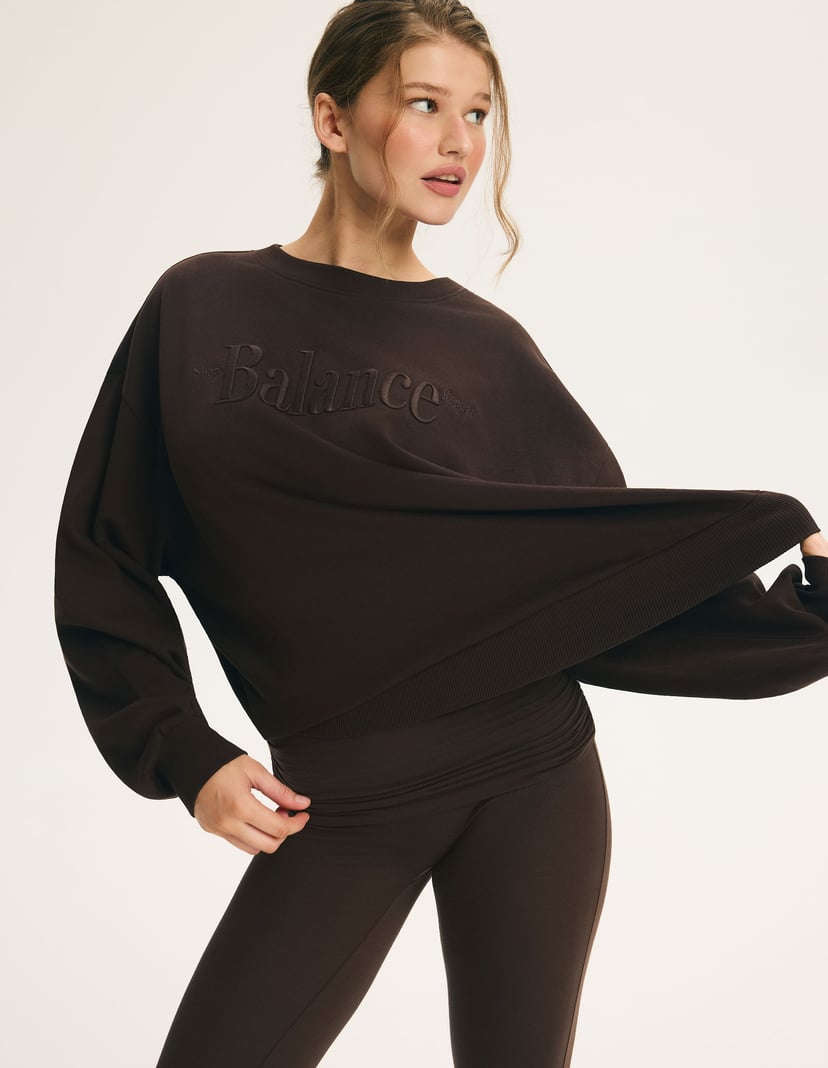 Oversize Sweatshirt COFORT MODE with Decorative Inscription brown 7