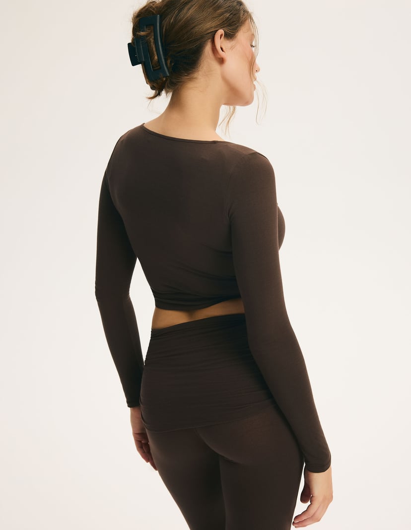 Wrap Top HOLD ON in Soft Viscose brown 6
